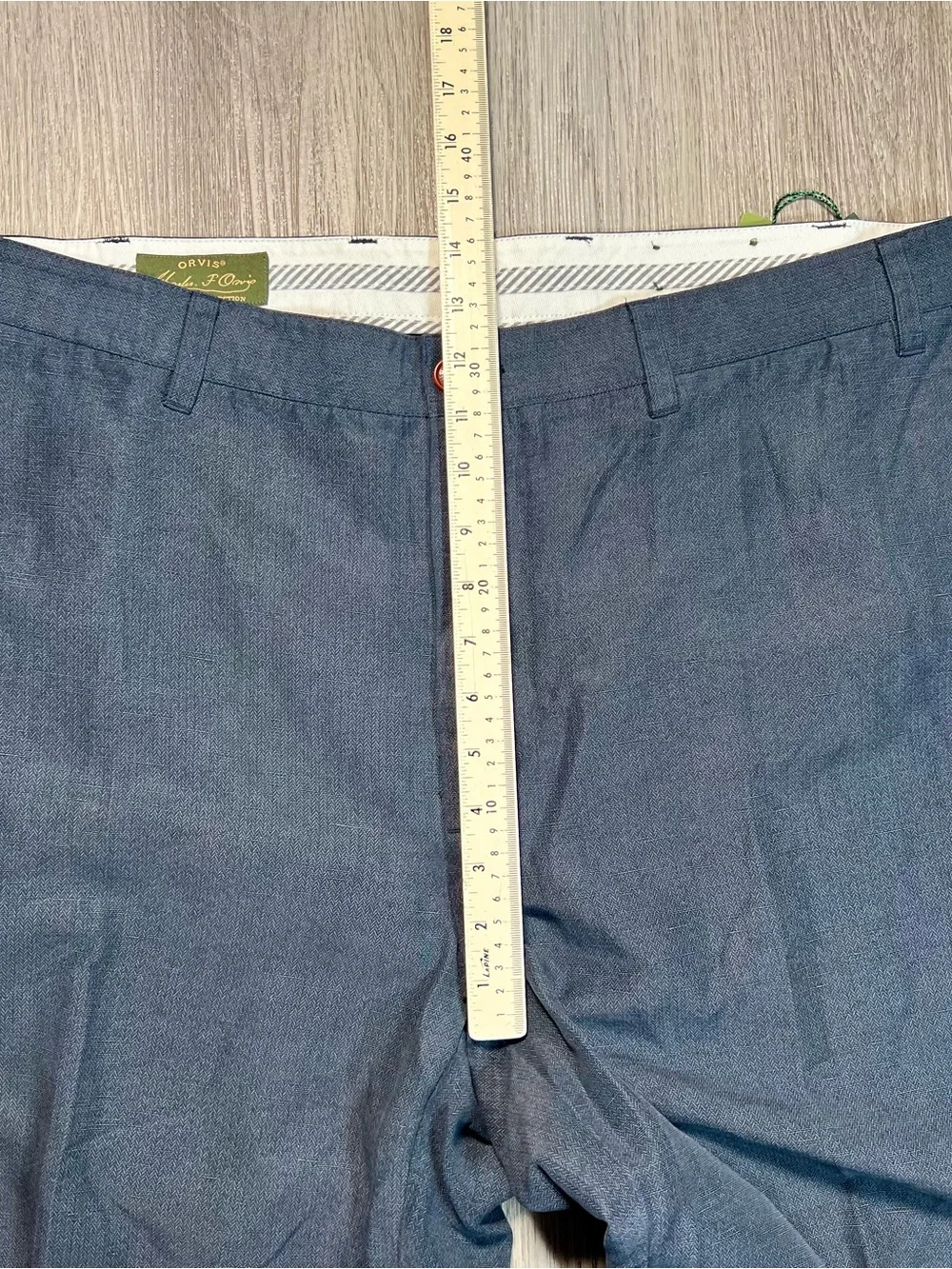Orvis Signature Collection Men's Tencel Linen Pleated Trousers Pants 38 Raw Hem